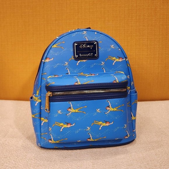 Loungefly Disney Peter Pan Flying TinkerBell AOP Blue Mini Backpack NEW main image 8